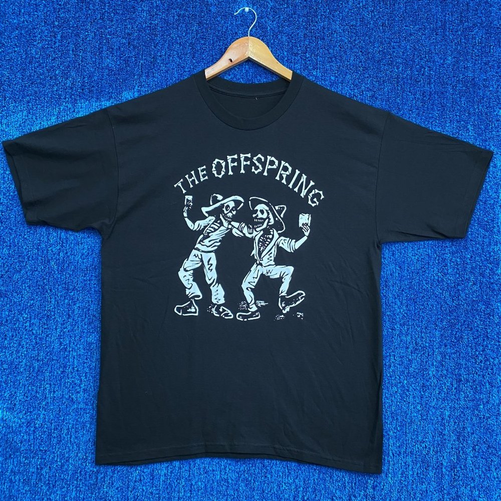 Offspring Black Tee with White Dancing Skeleton Graphic